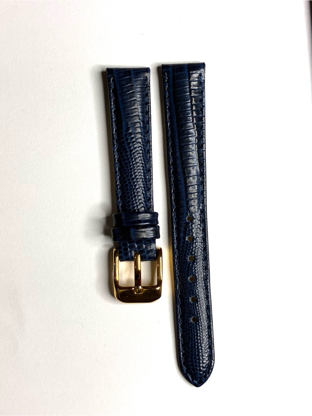 deBeer Europa 14mm Teju Lizard Grain Navy Blue Leather Watch Band